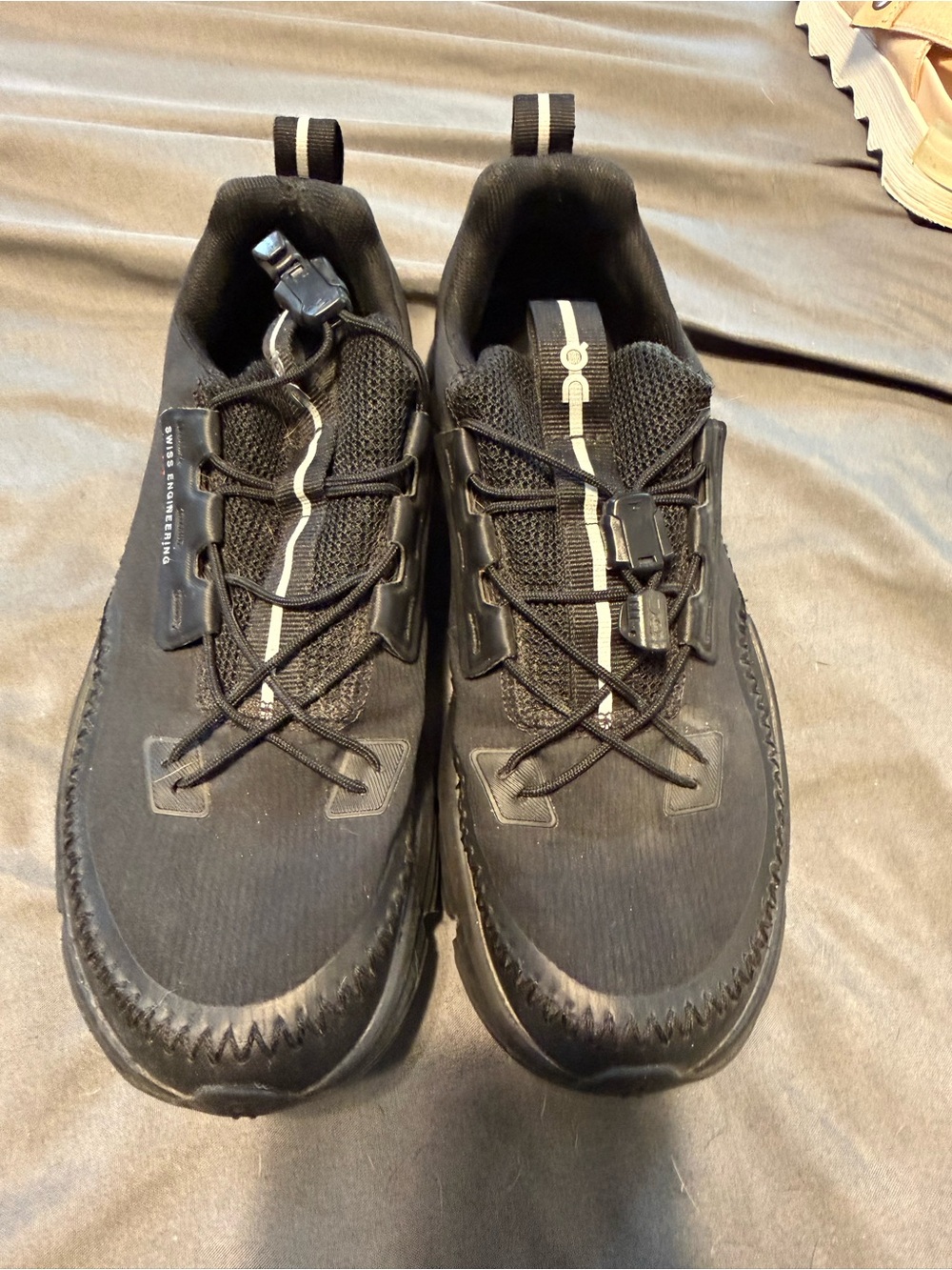 On Running Men's Black Lace-Up Performance Sneakers